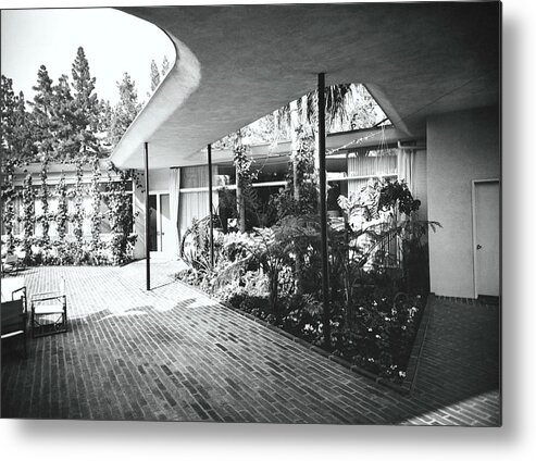 Outdoors Metal Print featuring the photograph Roof Over Patio by Fred Lyon