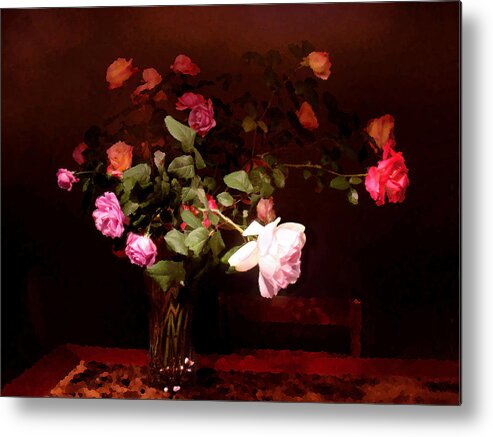 Roses Metal Print featuring the photograph Rose Bouquet by Steve Karol
