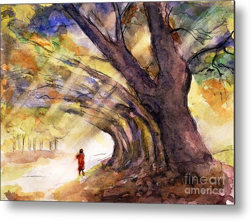 Burma Metal Print featuring the painting Row of Trees Burma by Randy Sprout