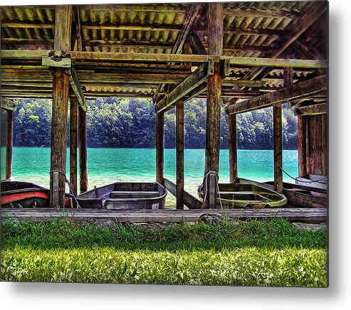 Switzerland Metal Print featuring the photograph Rowboat Parking by Hanny Heim