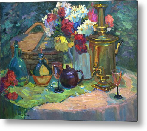 Russian Picnic Metal Print featuring the painting Russian Picnic Still Life by Diane McClary