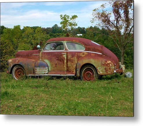 Car Metal Print featuring the photograph Rusty Gold by Wendy Gertz