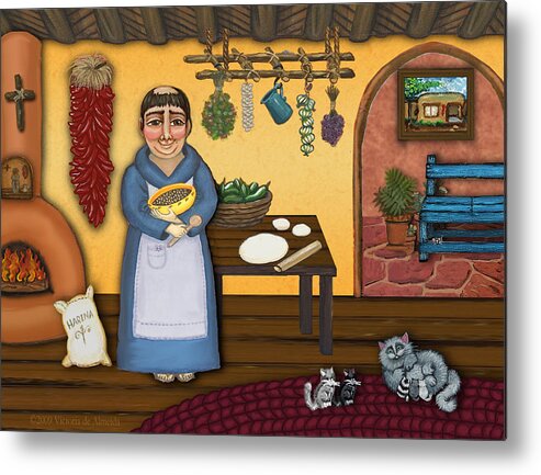 San Pascual Metal Print featuring the painting San Pascuals Kitchen 2 by Victoria De Almeida