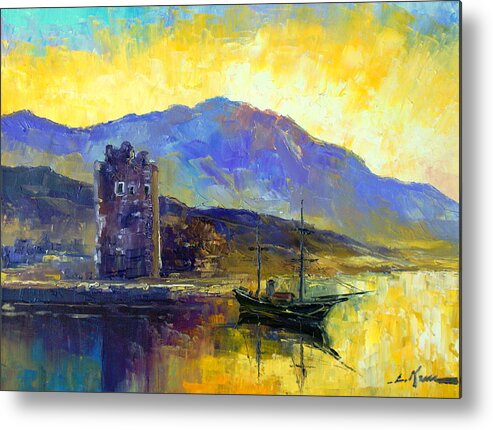 Harbour Metal Print featuring the painting Scottish impression by Luke Karcz