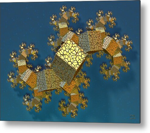 Abstract Metal Print featuring the digital art Sea Dragon Fractal by Manny Lorenzo