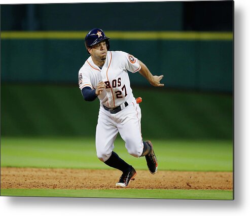 People Metal Print featuring the photograph Seattle Mariners V Houston Astros by Scott Halleran