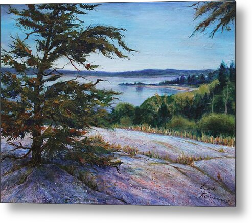 Tree Metal Print featuring the painting Sentinal by Ruth Kamenev