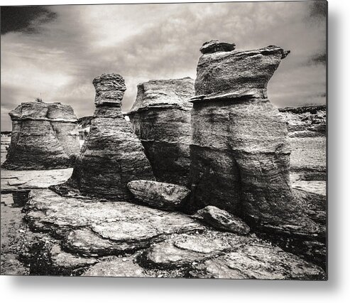 Lith Print Metal Print featuring the photograph Sentinel rocks by Arkady Kunysz