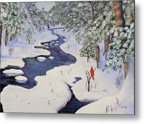 Christmas Metal Print featuring the painting Serenity by Ray Nutaitis