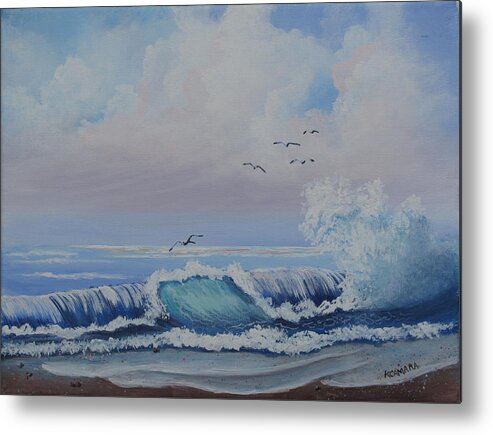 Seascape Metal Print featuring the painting Shimmering Seas by Kathie Camara