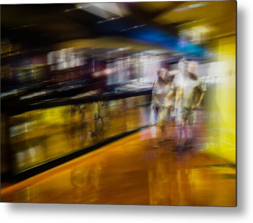 Impressionist Metal Print featuring the photograph Silver People in a Golden World by Alex Lapidus