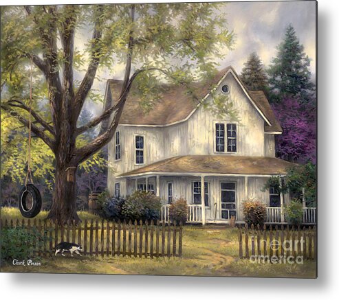  Old House Metal Print featuring the painting Simple Country by Chuck Pinson