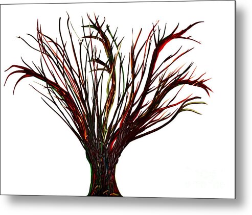Tree Metal Print featuring the painting Single bare tree isolated by Simon Bratt