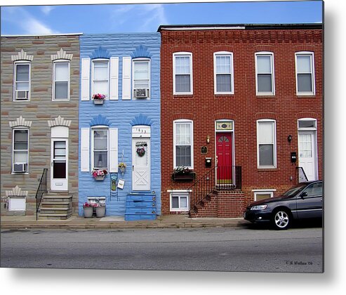 2d Metal Print featuring the photograph South Baltimore Row Homes by Brian Wallace