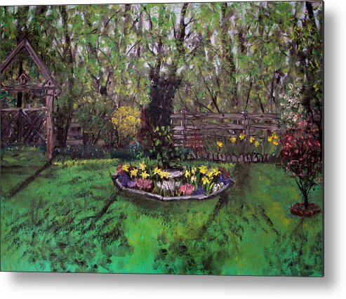Spring Metal Print featuring the painting Spring Garden by Judy Via-Wolff