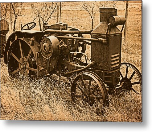 Aged Metal Print featuring the photograph Steam Tractor by Leland D Howard