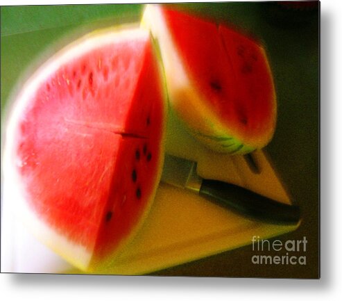 Watermelon Metal Print featuring the photograph Summertime and the living is easy by James Temple