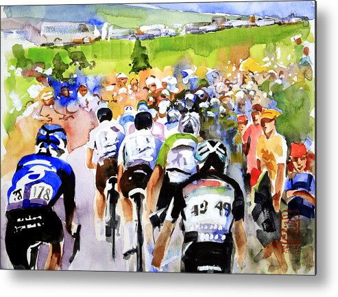 Bike Metal Print featuring the painting Summertime in France by Shirley Peters