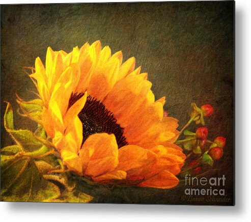 Sunflower Metal Print featuring the digital art Sunflower - You Are My Sunshine by Lianne Schneider