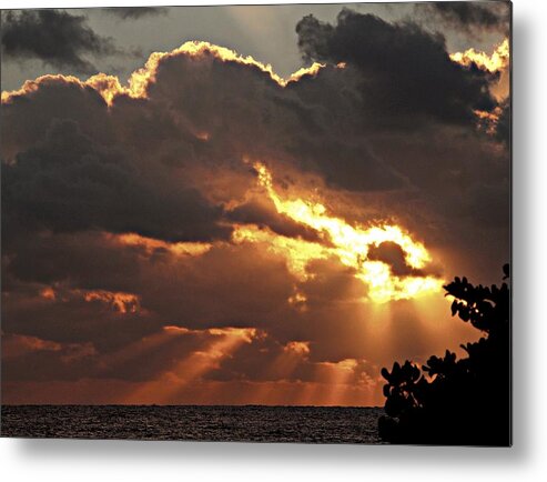 Sunrise Metal Print featuring the photograph Sunrise through the Clouds by Jim Rabenstine