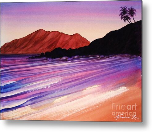 Sunset Metal Print featuring the painting Sunset at Black Rock Maui by Frances Ku