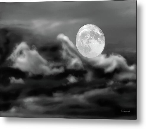 Moon Metal Print featuring the photograph Surfing The Night by Vickie Szumigala