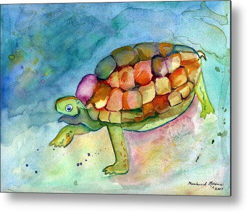 Turtle Metal Print featuring the painting Take Your Time by Marlene Robbins