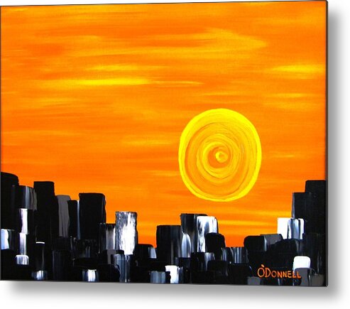 Abstract Metal Print featuring the painting Tequila Sunset by Stephen P ODonnell Sr
