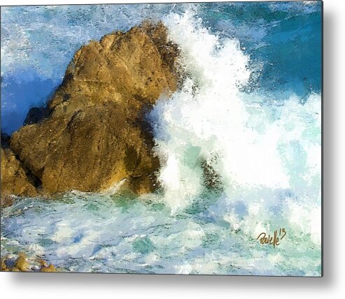 Fine Art Monterey Metal Print featuring the digital art The Breaker by Jim Pavelle