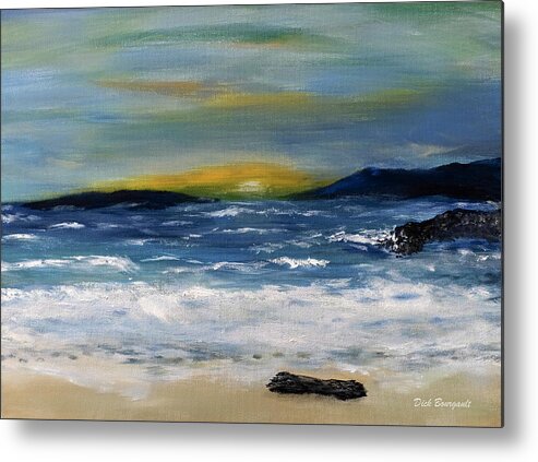 Beach Metal Print featuring the painting The Cove by Dick Bourgault