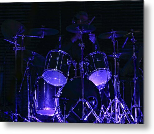 Music Metal Print featuring the photograph The Dummer by Linda Phelps