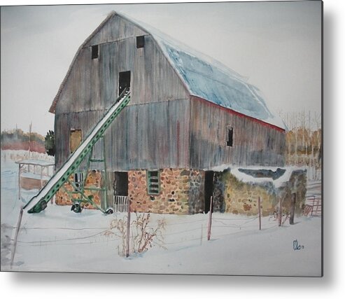 Old Barn Metal Print featuring the painting The Enchanted Barn by Lee Stockwell