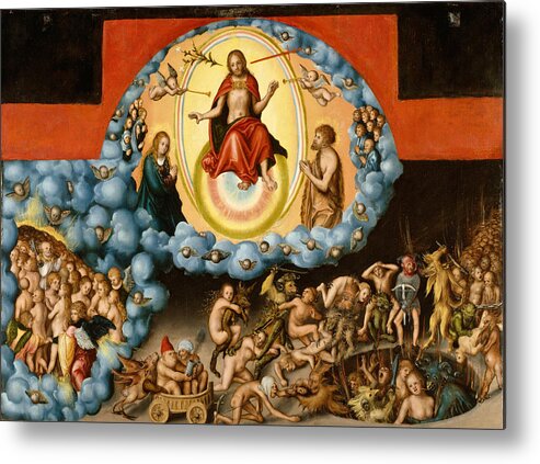 Lucas Cranach The Elder Metal Print featuring the painting The Last Judgment by Lucas Cranach the Elder