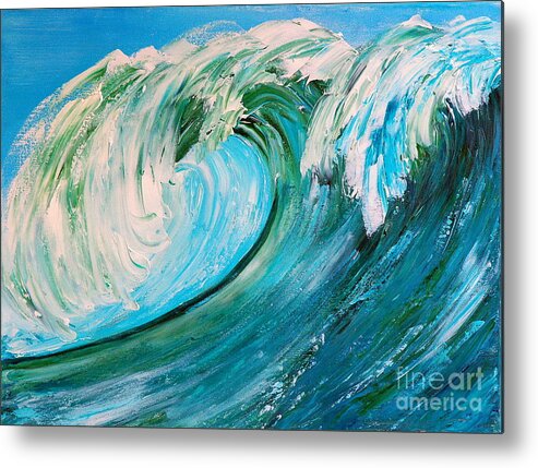 Waves Metal Print featuring the painting The Magnificent Waves by Teresa Wegrzyn