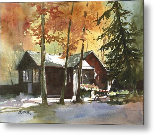 Kris Parins Metal Print featuring the painting The Old Cottage by Kris Parins