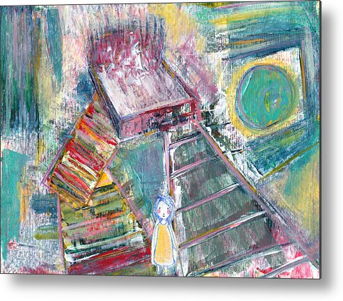  Metal Print featuring the mixed media The Princess The Mess And The Pea by Brunehilde Yvrande
