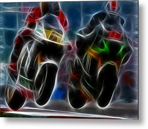 Motorcycle Metal Print featuring the photograph The Racers by Lawrence Christopher