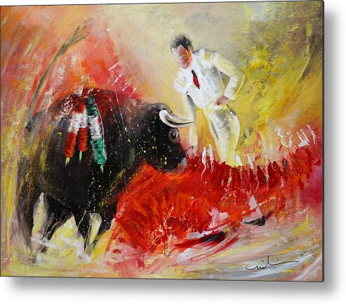 Animals Metal Print featuring the painting The Red Barrier by Miki De Goodaboom