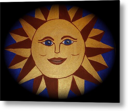 Sun Metal Print featuring the painting The Sun by Angie Butler