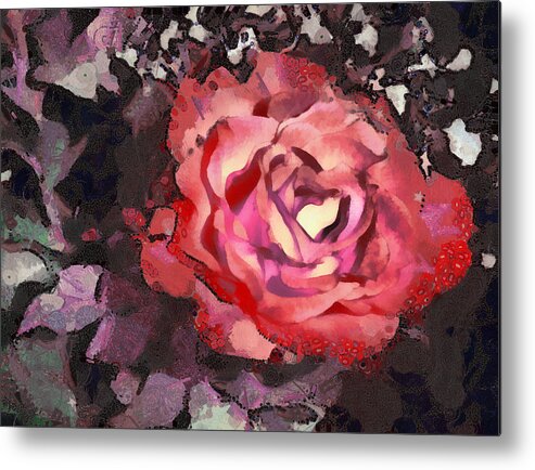 Sweet Metal Print featuring the mixed media The Sweetest Rose 3 by Angelina Tamez