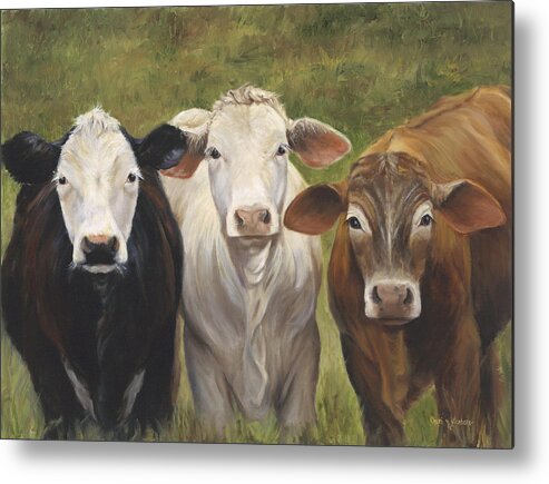Three Amigos Print Metal Print featuring the painting Three Amigos by Cheri Wollenberg