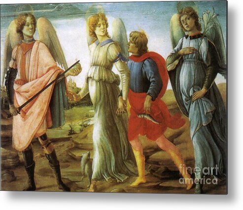 Gallery Metal Print featuring the painting Three Archangel by Matteo TOTARO