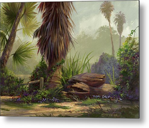 Landscape Metal Print featuring the painting Tropical Blend by Michael Humphries