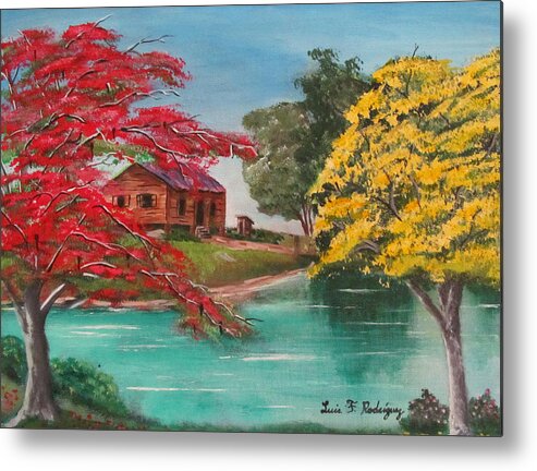 Flamboyan Metal Print featuring the painting Tropical Lifestyle by Luis F Rodriguez