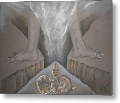 Spiritual Metal Print featuring the drawing True Gaia by Catherine Weser