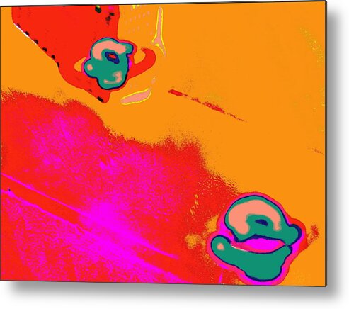 Minimalist Image Modern Feeling Colorful Manipulated Photograph Sleek And Simple . Metal Print featuring the digital art TUBBUB Two by Priscilla Batzell Expressionist Art Studio Gallery