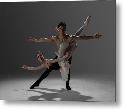 Ballet Dancer Metal Print featuring the photograph Two Ballet Dancers Performing Pas De by Nisian Hughes