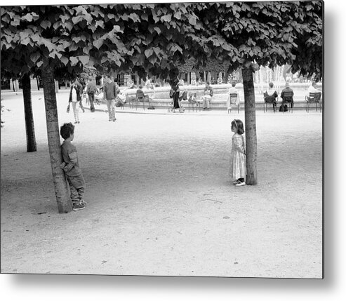 Dave Beckerman Metal Print featuring the photograph Two Kids In Paris by Dave Beckerman