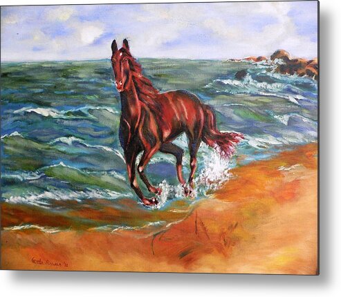 Horse Metal Print featuring the painting Vacation by Geeta Yerra