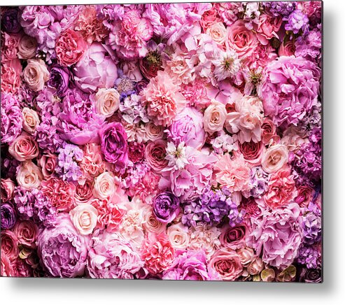 Tranquility Metal Print featuring the photograph Various Cut Flowers, Detail by Jonathan Knowles